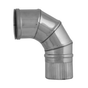 CODO 90 º TUBO PELLET. INOX. Ø 80 mm.