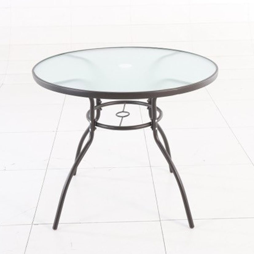 MESA Acero/vidrio Ø 80 CM BASIC 80X71 Cm mueble metal