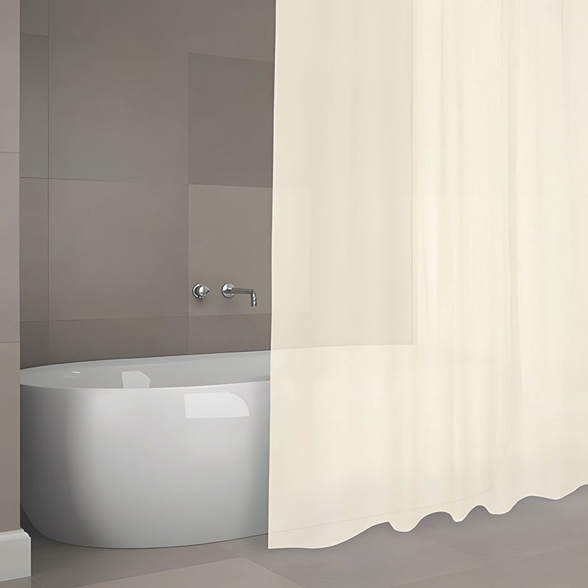 Cortina Baño Poliester 180X200 CM BEIGE Habitex 180X200 CM barra
