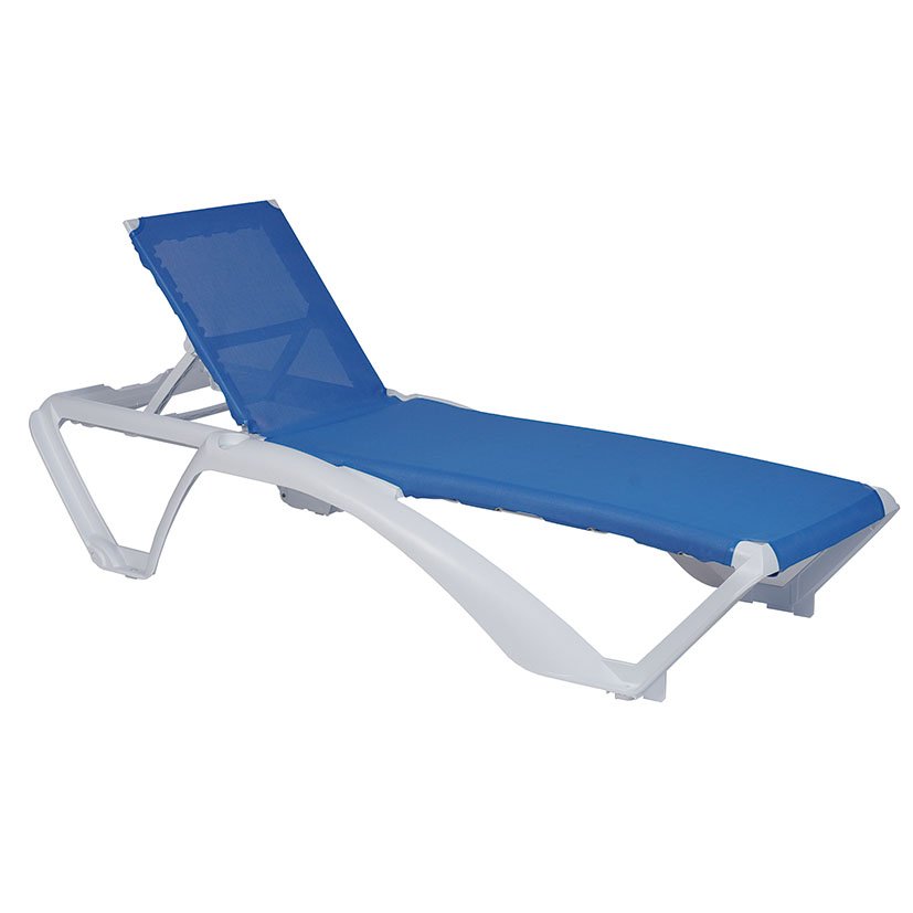 Tumbona ACQUA 73X 190X35 Blanca/azul Resol 73X190X35 mueble resina