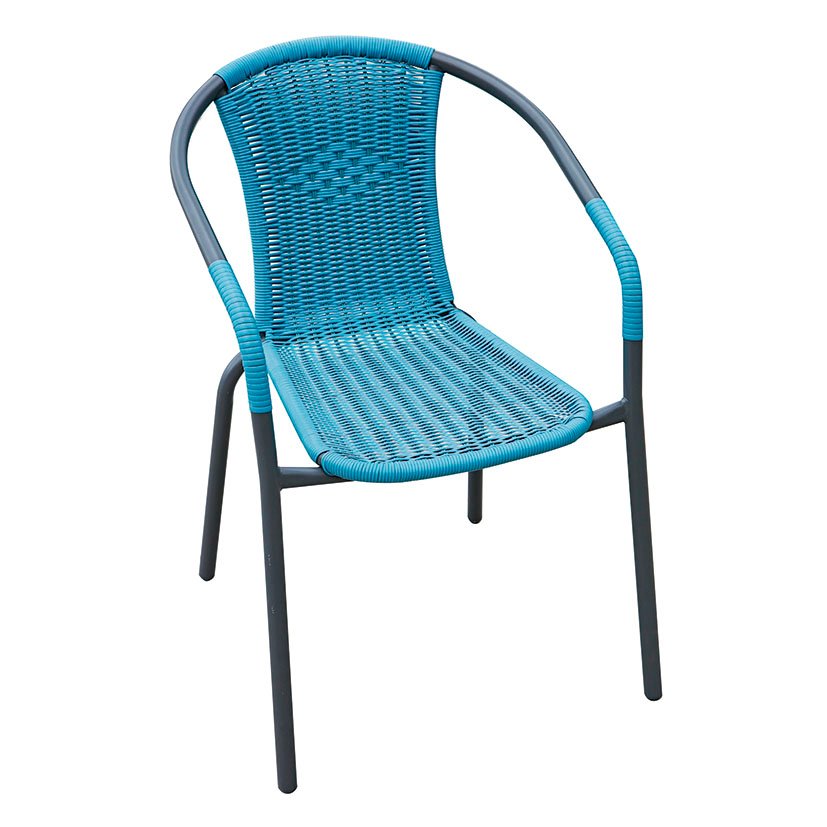 SILLA Apilable Acero/fibra BASIC AZUL 53X58X77 Cm 43 Cm mueble metal