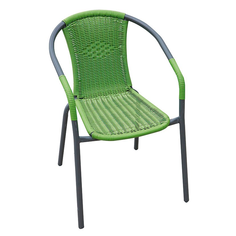 SILLA Apilable Acero/fibra BASIC VERDE 53X58X77 Cm 43 Cm mueble metal