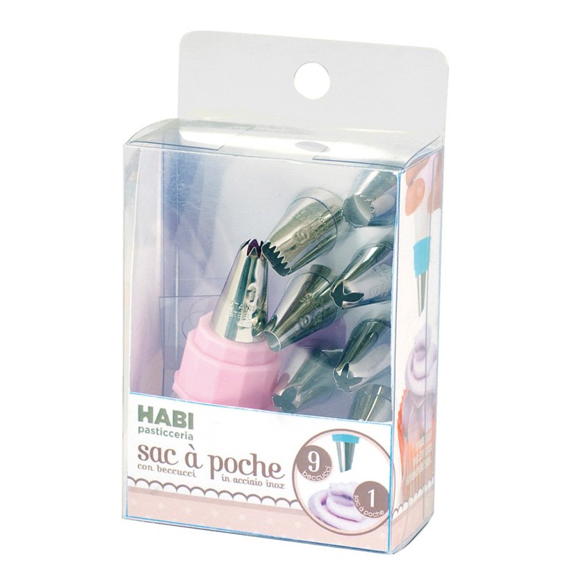 MANGA Pastelera + 9 Boquillas INOX utensilio repostería