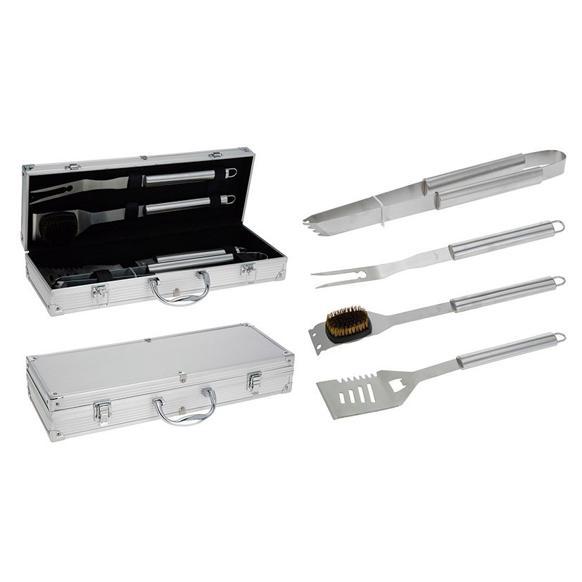 Accesorios BBQ Maletín 4 PZAS Inox barbacoa