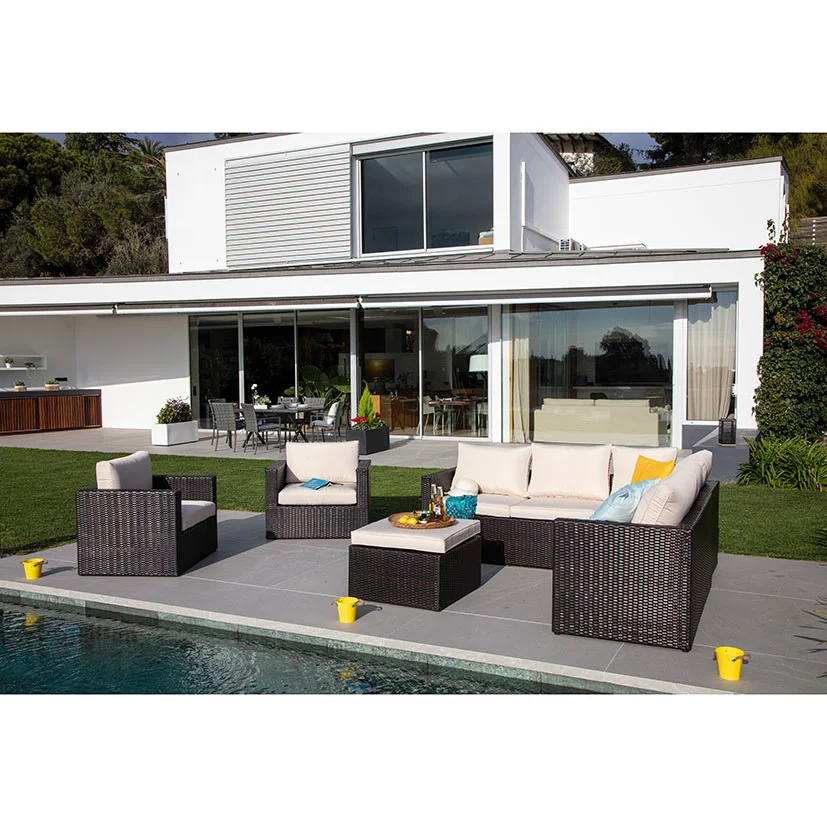 SET Rinconera Barbados 2SOFÁS+RINC+MES 135X72X64 Cm 72X72X64 mueble fibra - Imagen 2