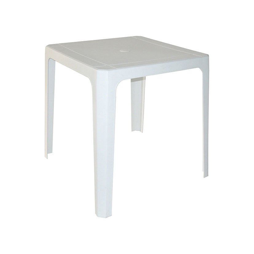 MESA BEACH BAR 70X70 CM Blanca Blanco mueble resina