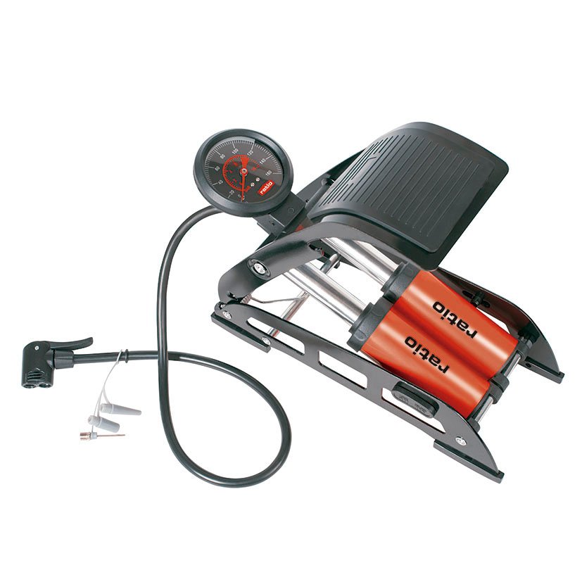 BOMBA INFLAR A PIE 160PSI DOBLE CILINDRO