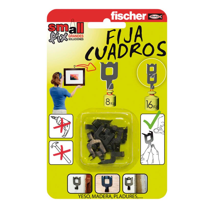 FIJA Cuadros 8K NEGRO 8 UDS Fischer sistema colgar