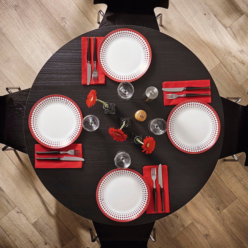 Vajilla 18 PZAS Adonie ROJA Arcopal 25 Cm 20 Cm plato