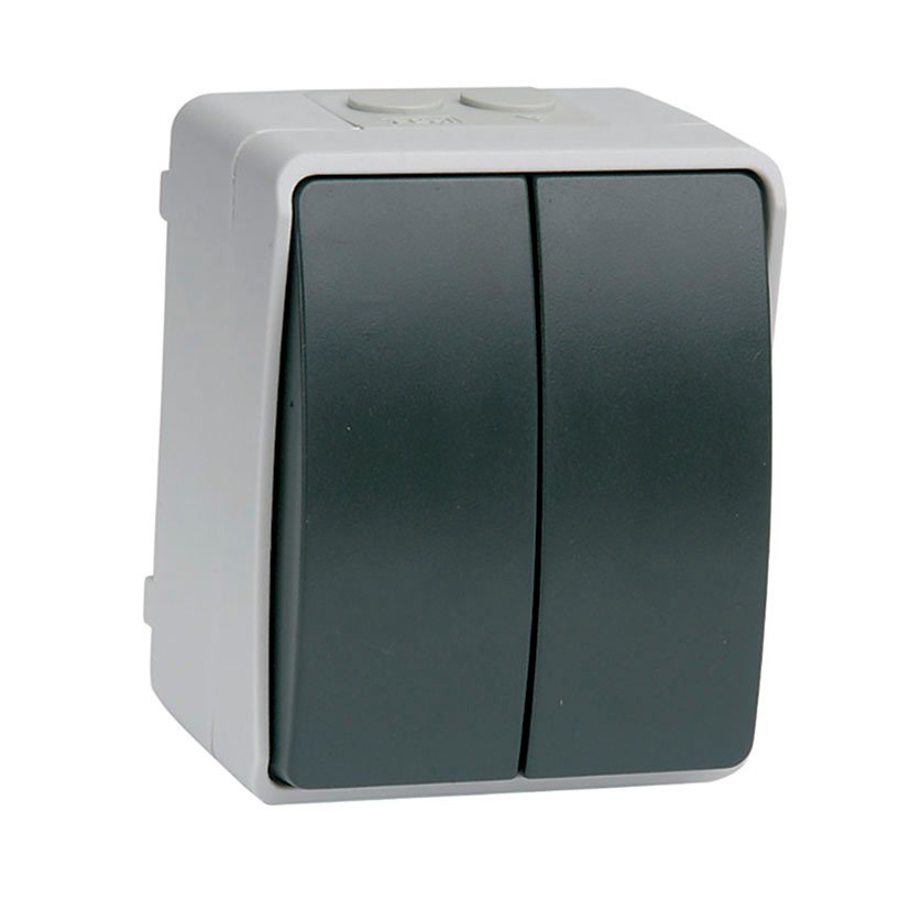 INTERRUPTOR / CONMUTADOR DOBLE GRIS