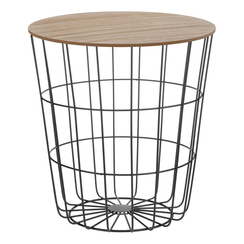 MESA Madera/acero Ø 39XH41 CM 39X41 Cm auxiliar