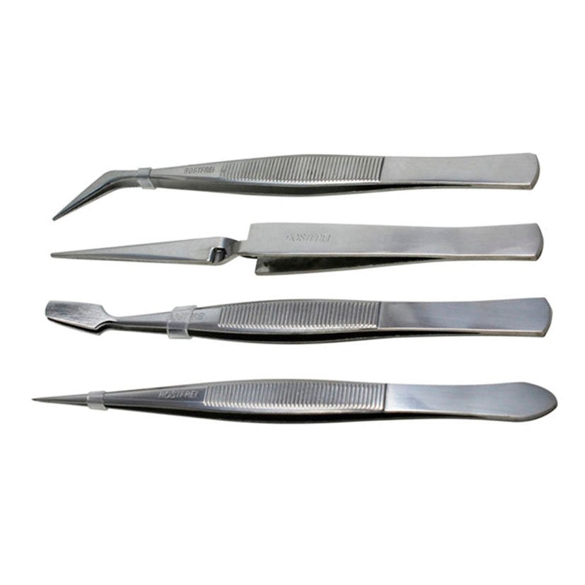 PINZA DE Precision Juego 4 INOX Ferrob 120 Mm 115 Mm herramienta sujeción