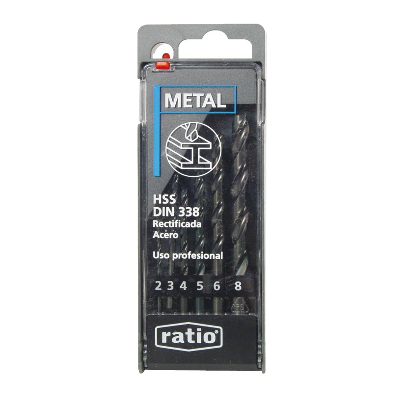 Brocas para METAL HSS RECT Juego 6 RATIO 8 Mm