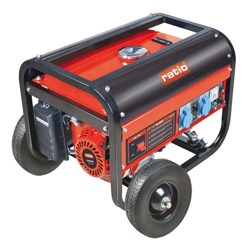 GRUPO Electrógeno Gasolina RG3600 2,8 KVA RATIO 5X44 5X45 Cm generador depósito 15 L