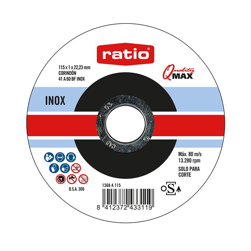 DISCO CORTE ABRAS.INOX/METAL 115X1 RATIO
