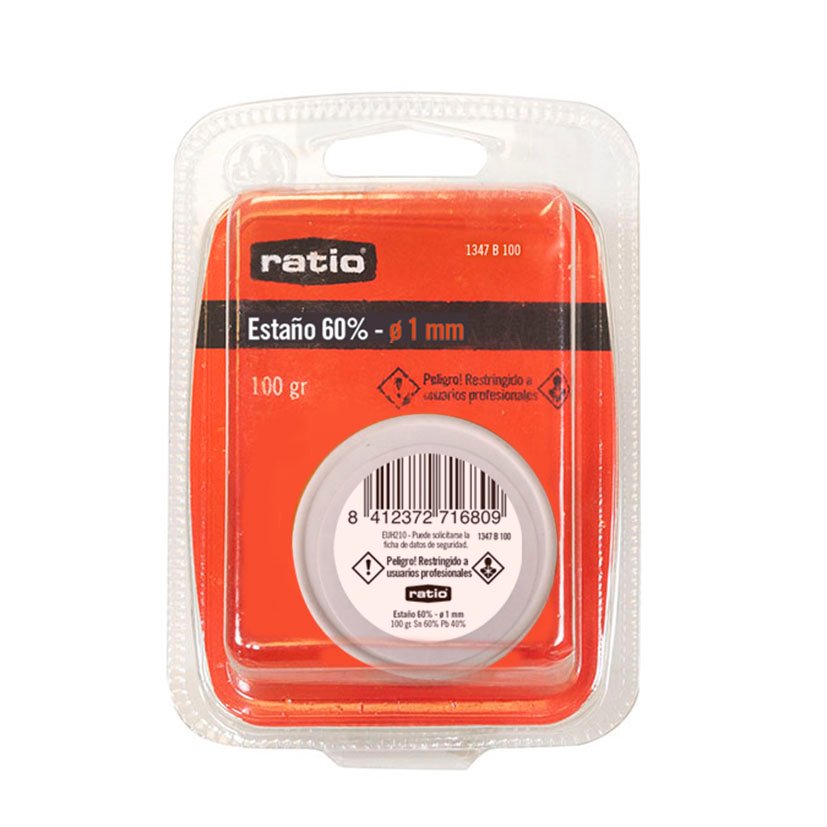 Estaño BOB 60% 1 MM 100 GR RATIO 1 MM 100GR consumibl soldadura
