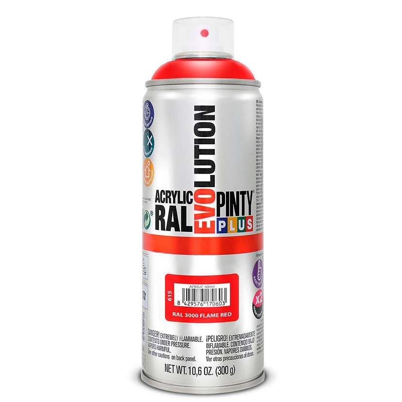 PINTURA SPRAY ACRILICA ROJO FUEGO.400ML