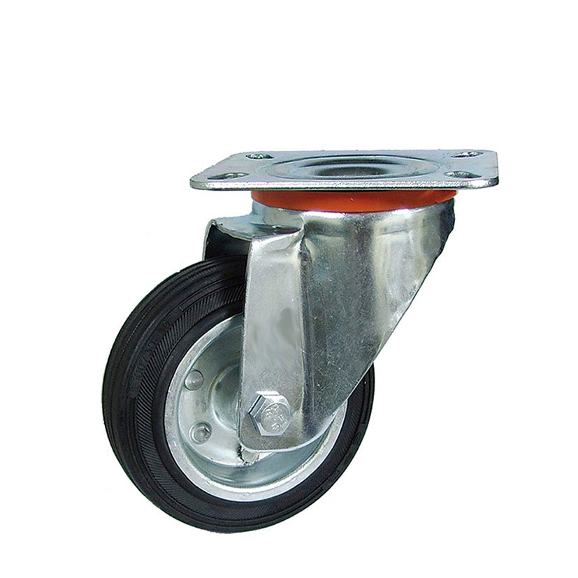 RUEDA GOMA C/RODILLOS GIRATORIA 100