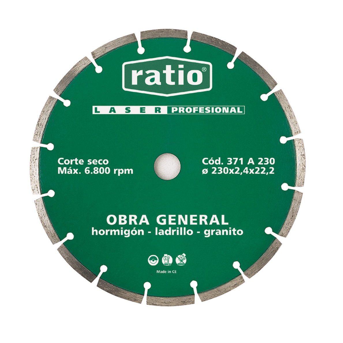 DISCO SEGMEN.OBRA GENER.230MM.RATIO