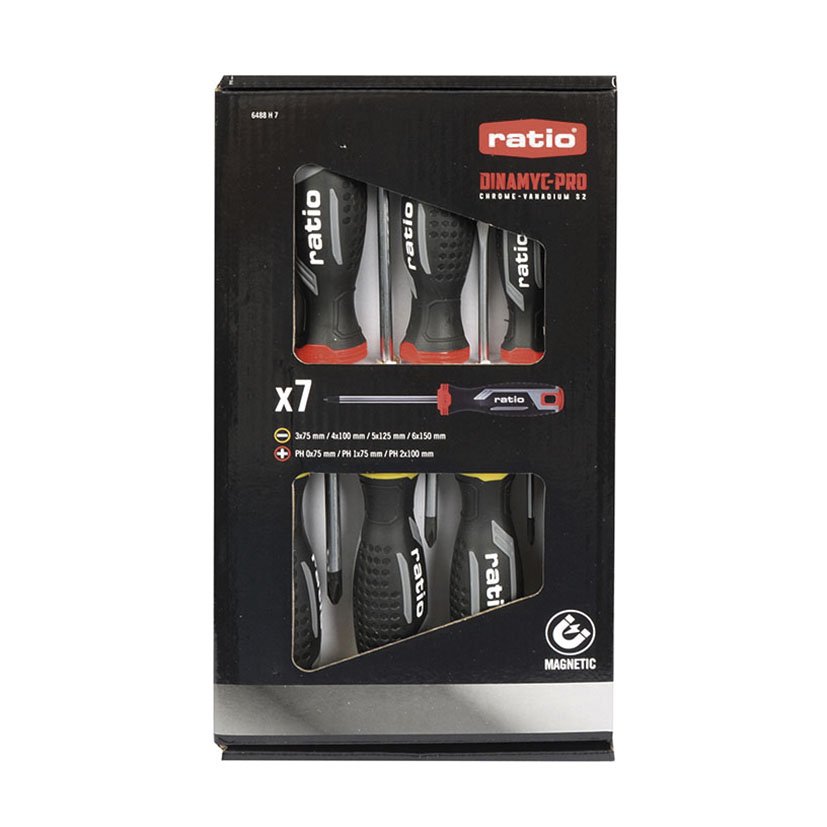 Destorn JUEGO 7 Piezas RATIO 2X75 Mm 1X75 Mm destornillador