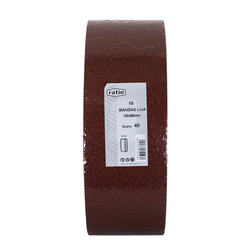 Bandas LIJA 100X690 MM GR 40 RATIO 100X690 MM abrasivo electroportatil