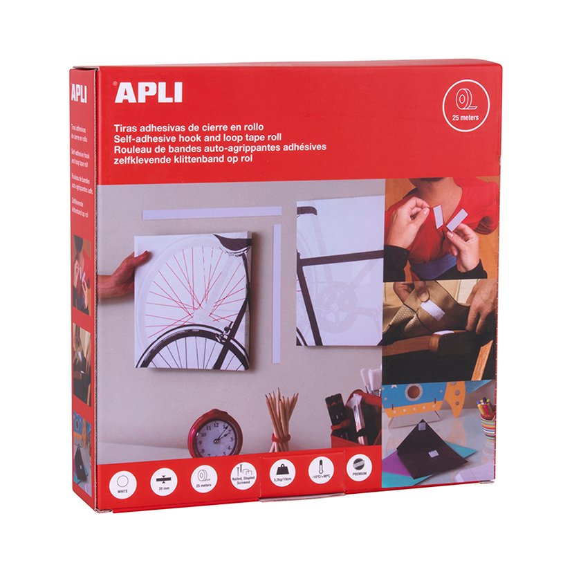 CINTA ADHESIVA TIPO VELCRO 2CM.X25M.BLAN