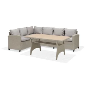 SET Conjunto Ratán Rinconero + MESA ALTA 179X62 2X73 Cm mueble fibra
