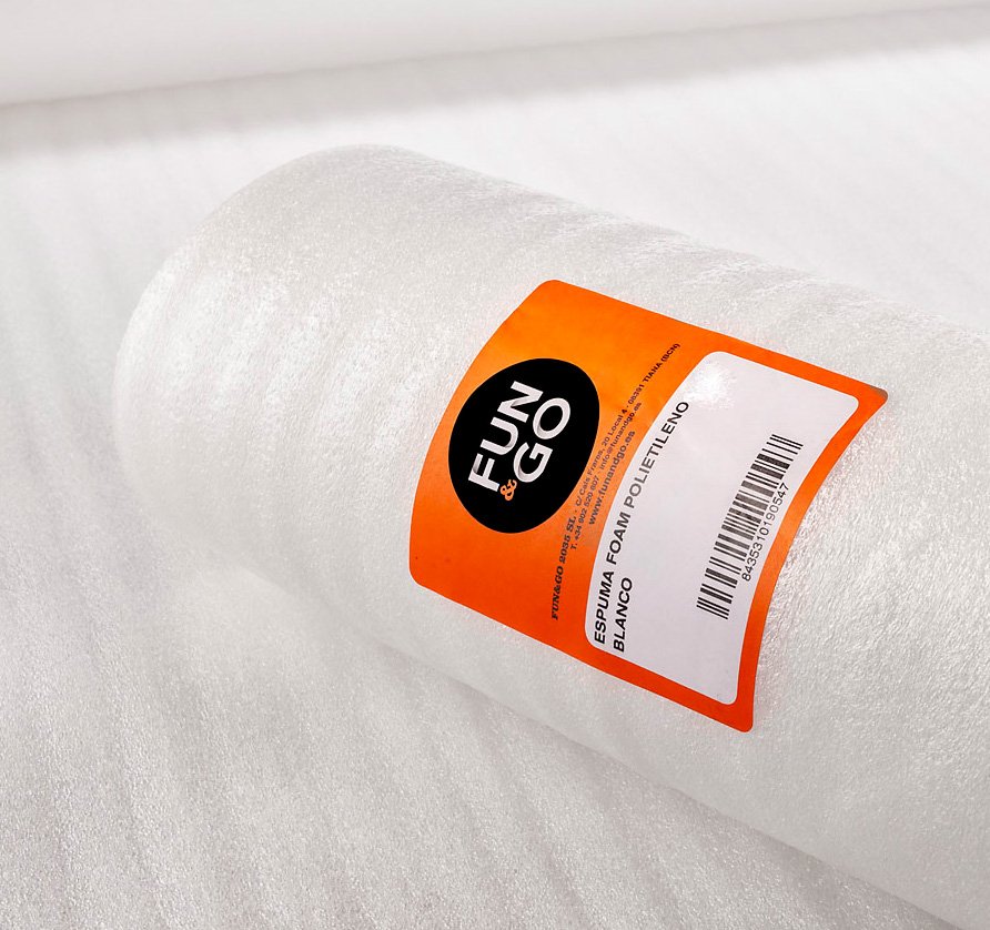 Espuma FOAM 1 MM COLOR Blanco 1,2M X25M Fun&go protección ant