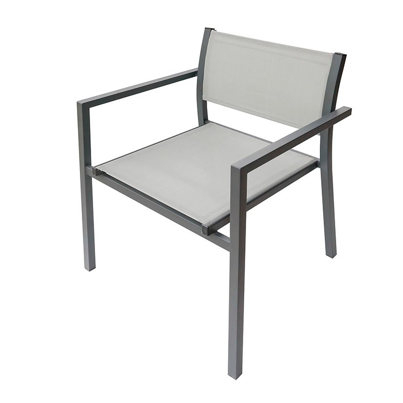 SILLA C/brazos Acero/textil Antracita 5X52X80 Cm 41X48X43 mueble metal