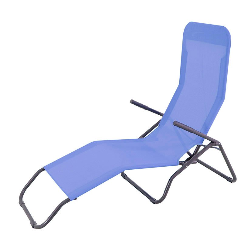 Tumbona Acero/textilene Reclin AZUL mobiliario camping