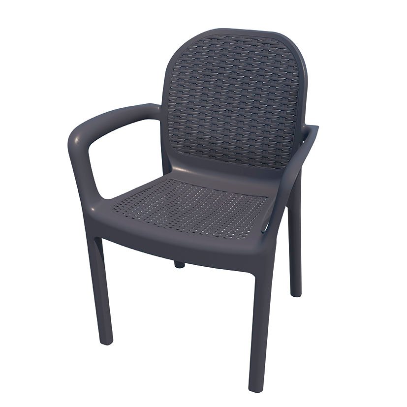 Sillón Miranda IMIT Ratán Resina Antrac 58X50 5X83 Antracita mueble