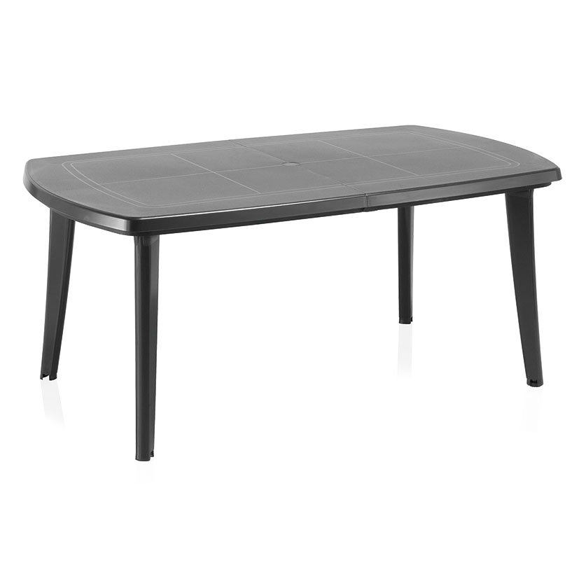 MESA Atlantic 170/225 X100 XH 73 CM ANTR Antracita mueble resina