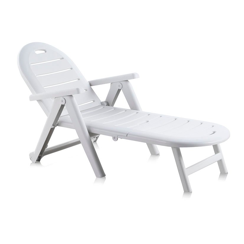 Tumbona Caimán Blanca 195X72X100 Cm mueble resina