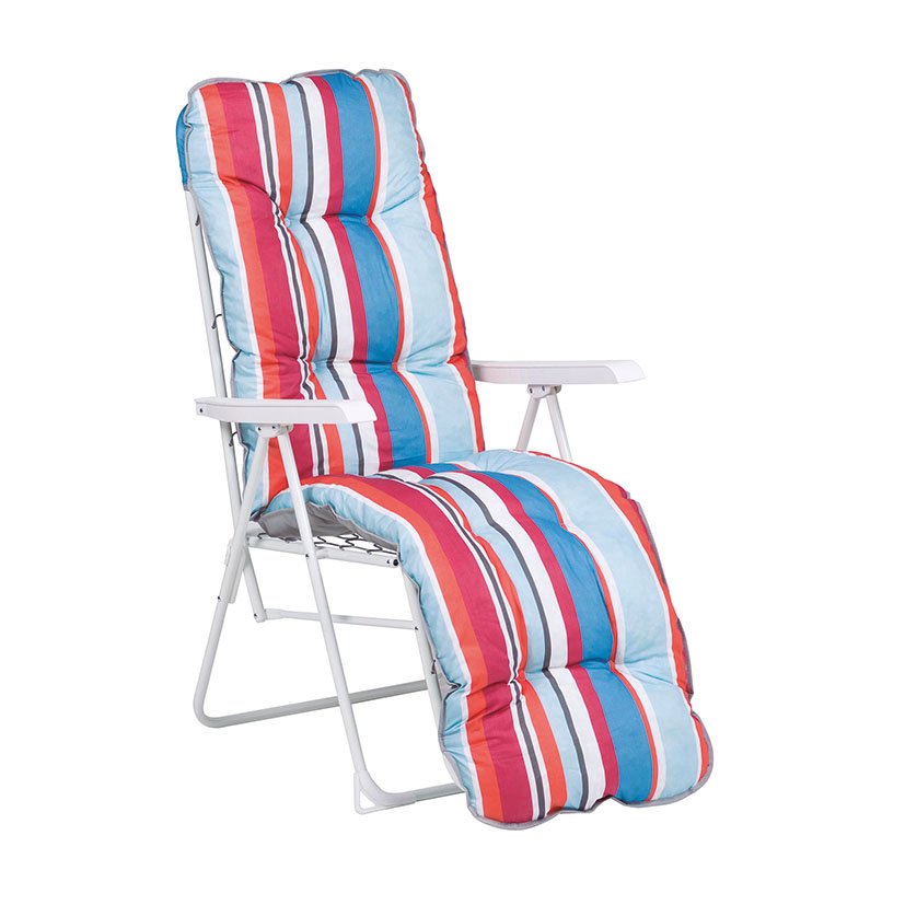 Sillón RELAX ACERO Posiciones Triturado 55X107X88 Cm 8 Kg mobiliario camping