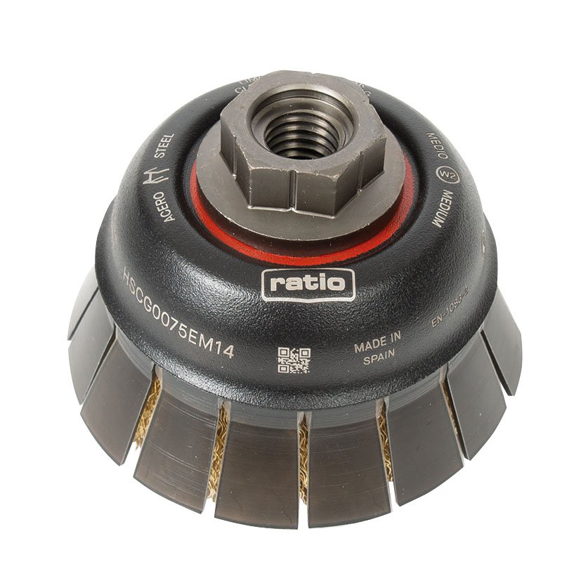 Cepillo TAZA ACERO Latonado 75X0,30 RATIO Proseries abrasivo electroportatil