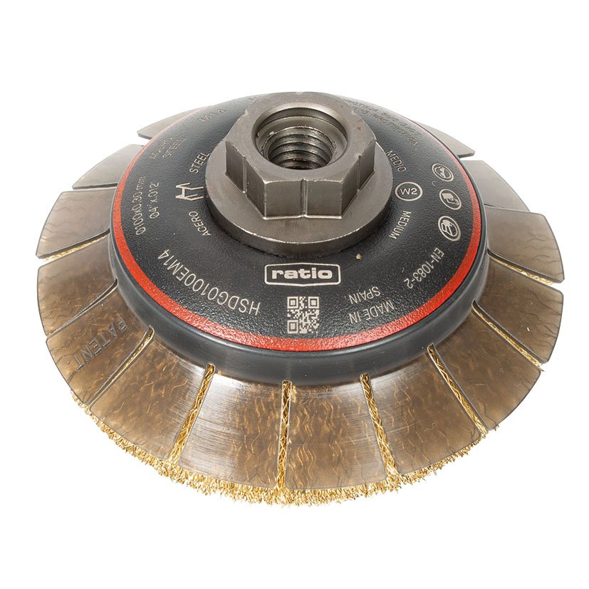 Cepillo Conico AC Latonado 100X0,30 RATIO Proseries abrasivo electroportatil