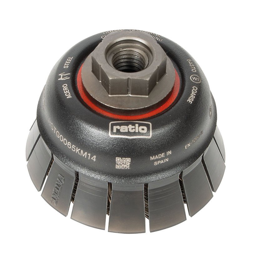 Cepillo TAZA ACERO Retorcido 65X0,50 RATIO Proseries abrasivo electroportatil