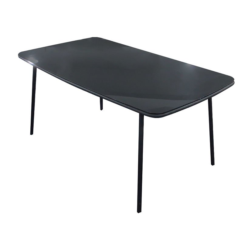 MESA Acero/cristal NEGRO 160X90X72 Cm mueble metal
