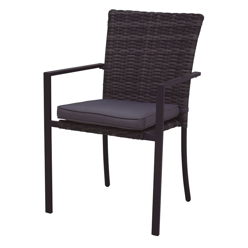 SILLA Acero/ratán 55X56X86 Cm Gris mueble fibra