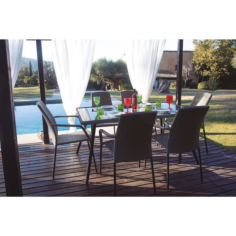 MESA Ratán Sintético 150X90 CM 150X90 CM 150X90X73 Cm mueble fibra