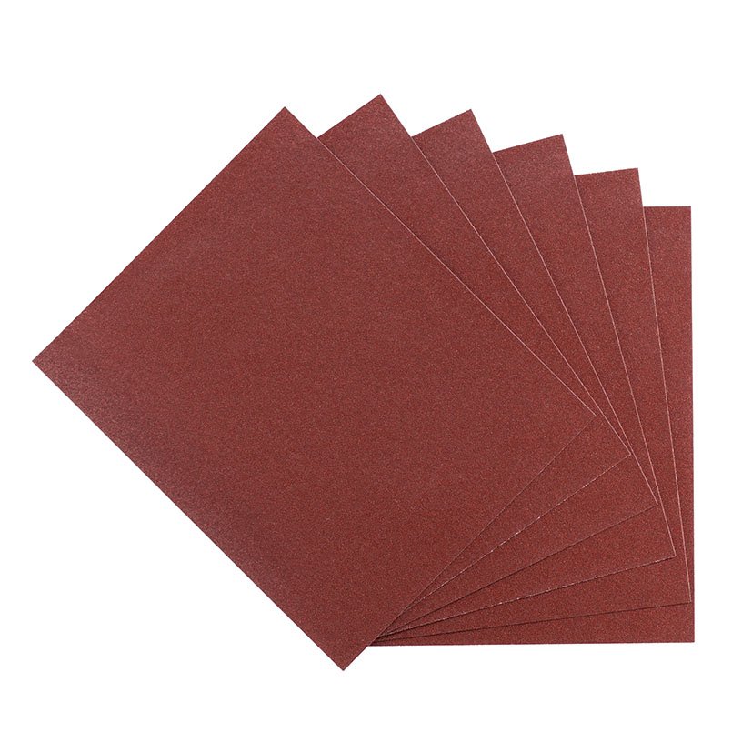 6 HOJAS PAPEL LIJA 230X280 Surtido RAT RATIO 2X60 abrasivo manual