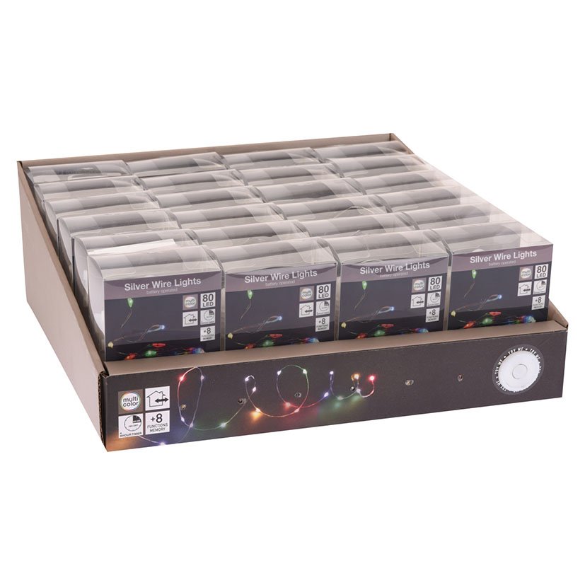 Iluminacion 80 LUCES Multicolor A PILAS 4 M navideña