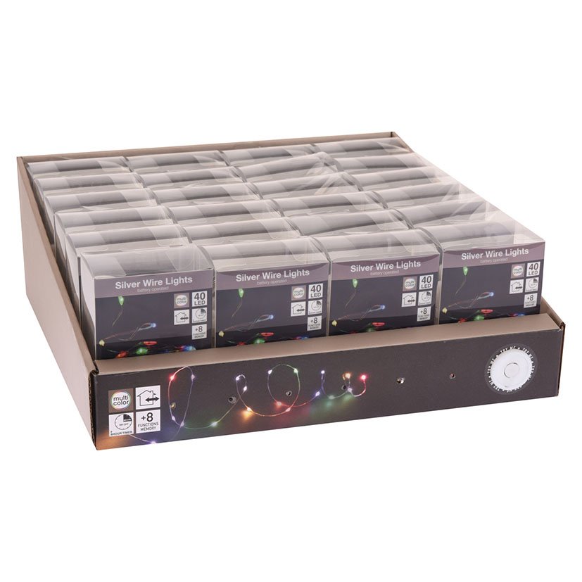 Iluminacion 40 LUCES Multicolor A PILAS 2 M navideña