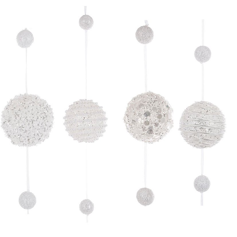 Guirnalda Navidad 1,5M BOLAS Blancas 5 M navideña