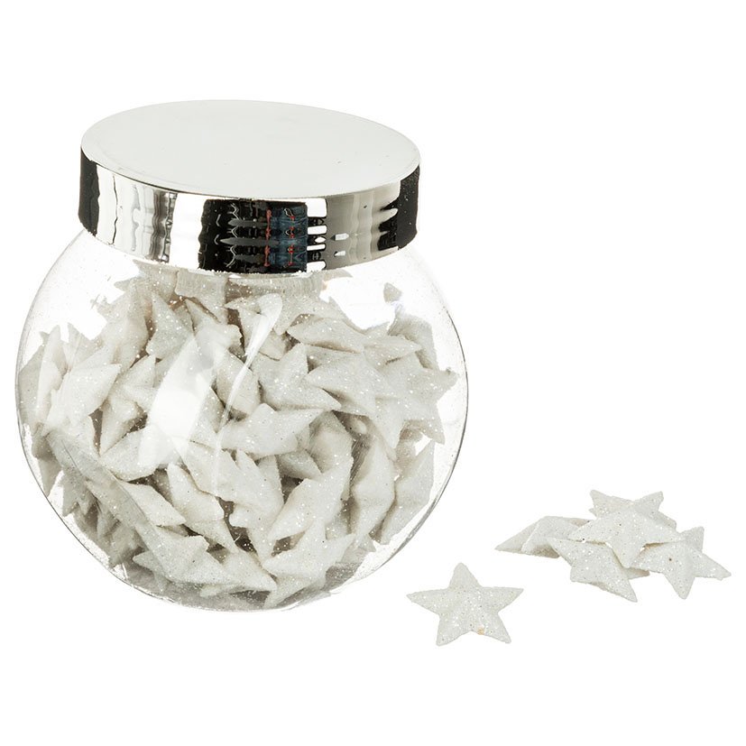 Confeti Estrellas Plastico Blancas Blanco navideña