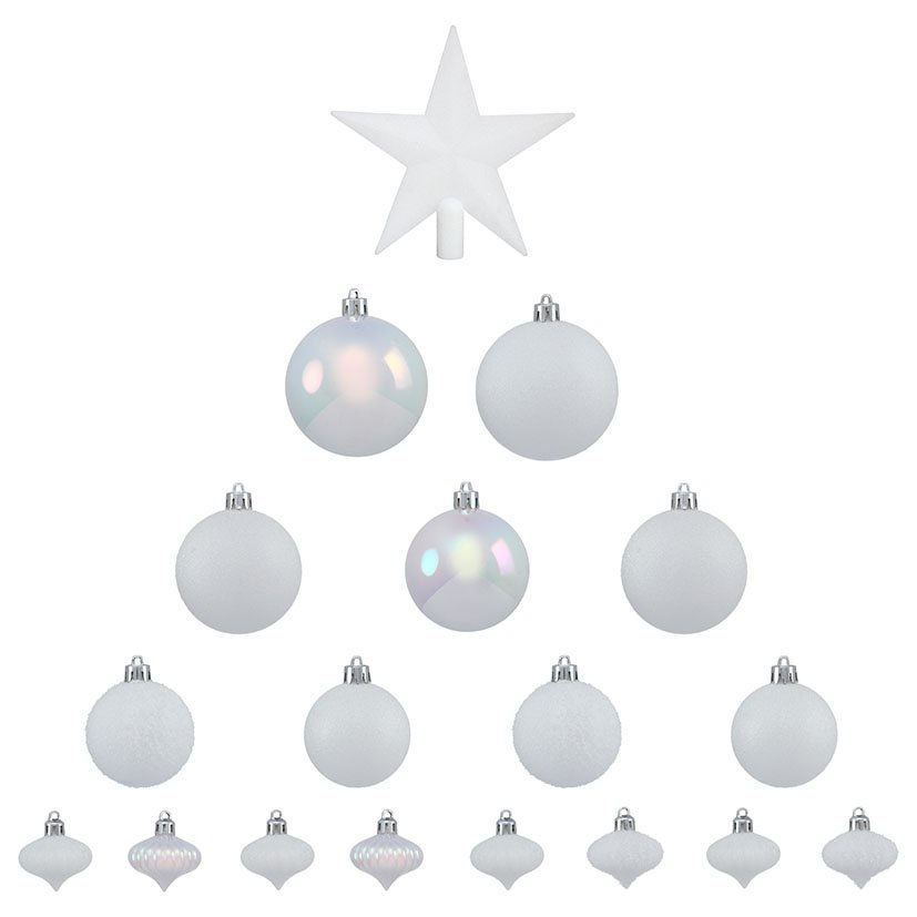 KIT Decoracion Navidad 18 PZAS Blanco navideña