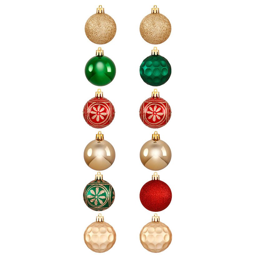 BOLAS 60 MM X 12 Unidades Rojas/doradas Rojo navideña