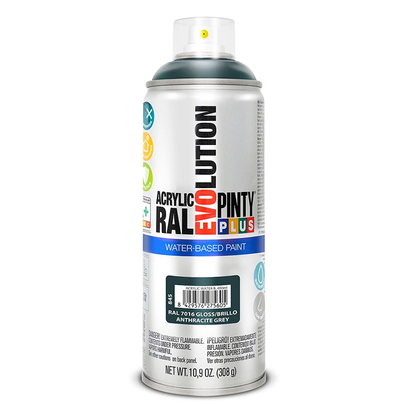 Pintura SPRAY B AGUA GRIS Antrac 400 ML Pintyplus 400 ML color