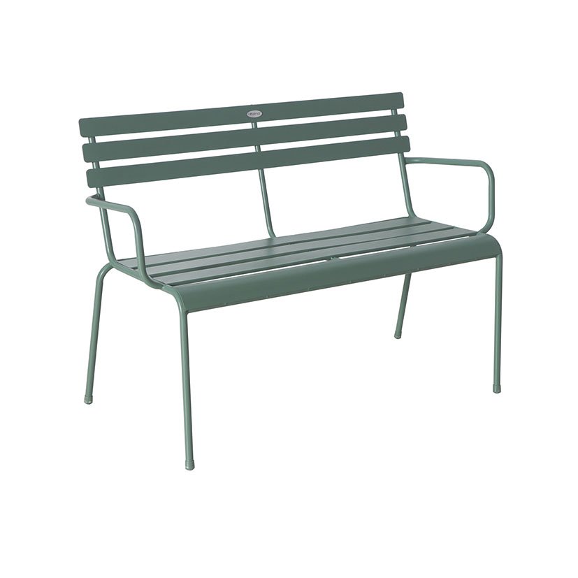 BANCO Metálico 114X56 XH79 CM VERDE jardín
