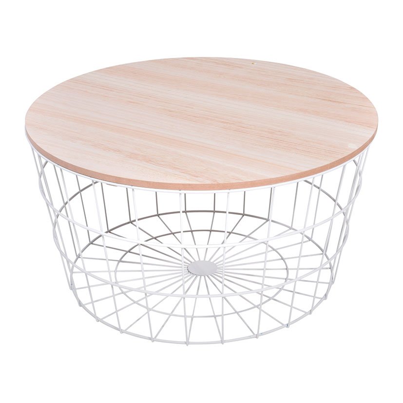 MESA Madera/acero Ø 68X34,5 CM auxiliar